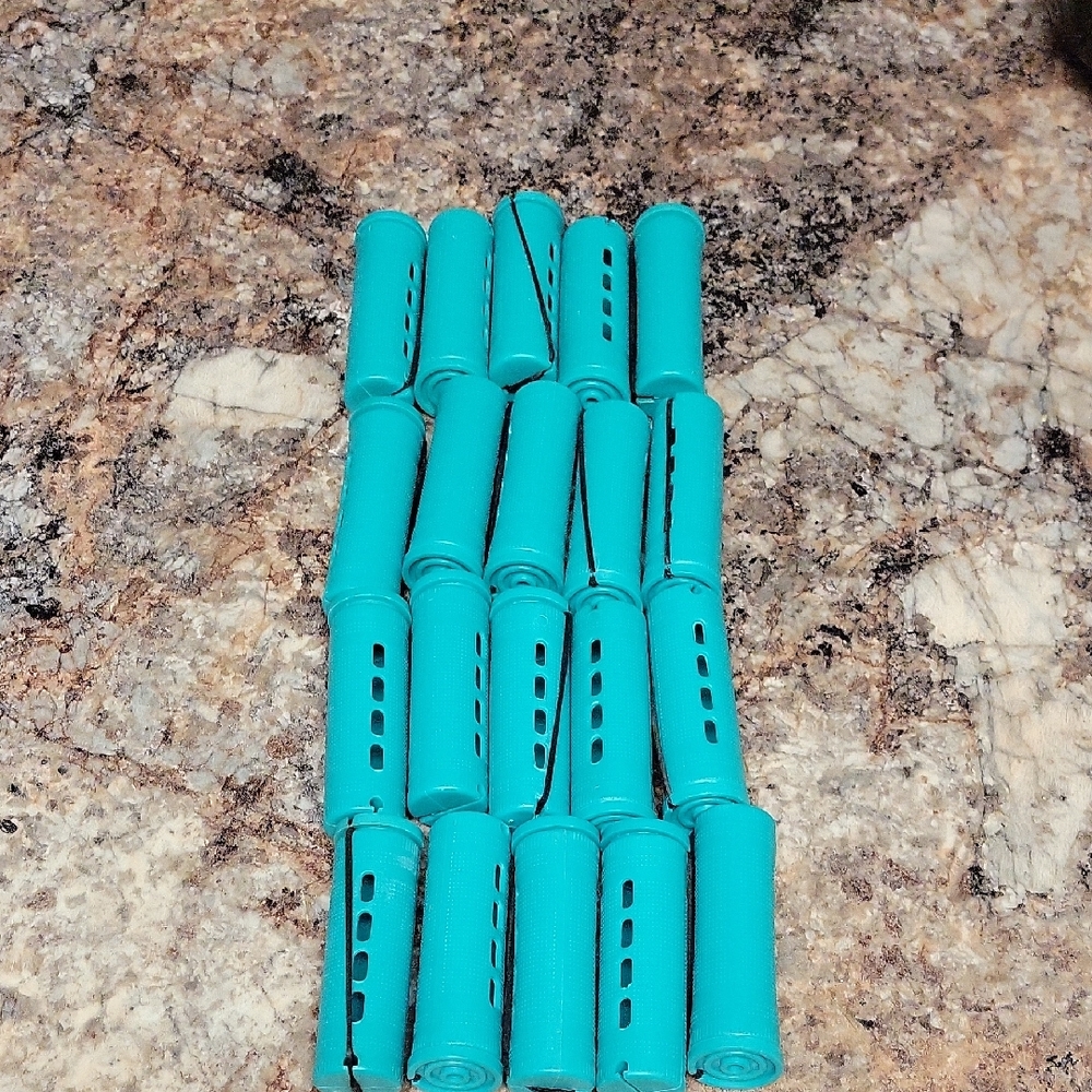 Teal Hair Curlers Set